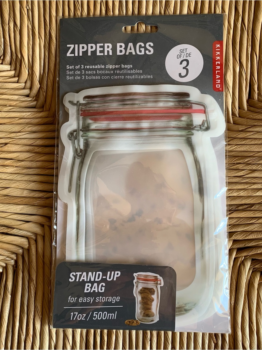 Kikkerland novelty stand-up reusable food storage bags